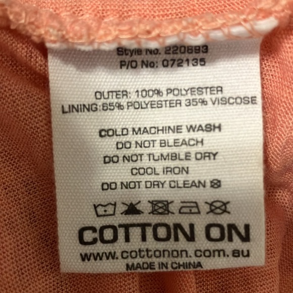 Cotton On Peach Sleeveless Dress Size Small Preloved - Picture 5 of 5